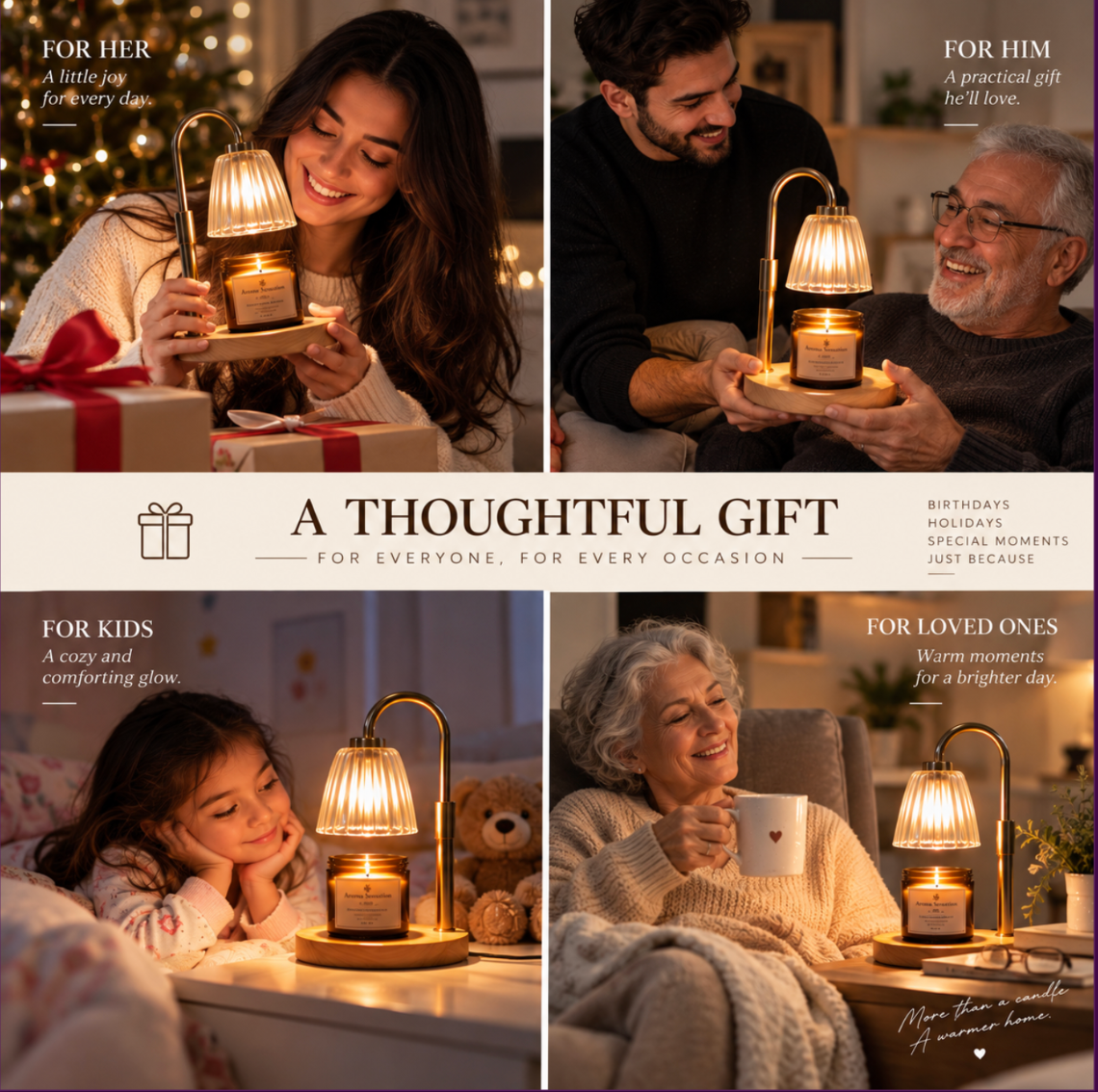 Candle Warmer Lamp with Dimmer – Elegant Home Decor Gift